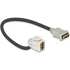 SNAP-IN Einsatz / HDMI Buchse auf HDMI Buchse / 20cm Kabel,  Schwarz